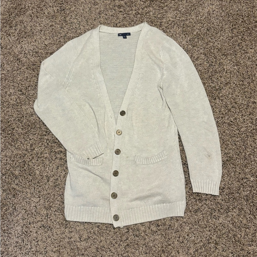 GAP Women's Light Cream Cardigan Sweater